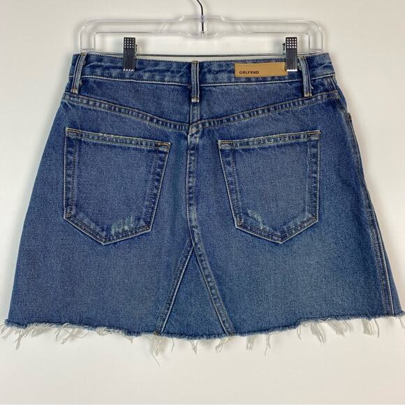 GRLFRND Eva A-Frame Gusset Skirt Womens Blue Denim Size 28 - Picture 8 of 9